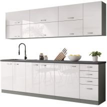 Ensemble de cuisine modulaire Multi White 123 , 260x50cm, mdf, Stratifié