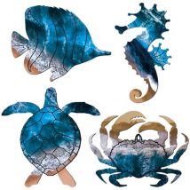 Ensemble de décorations sur le thème de la plage, décoration de jardin, tortue, poisson, hippocampe, décoration d'extérieur