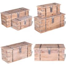 Ensemble de deux coffres de rangement Bois d'Acacia - coffre de rangement - coffres de rangement - Home & Living - Brun