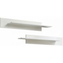 Lot de 2 Étagères Murales 100cm modèle Nora Blanc mate