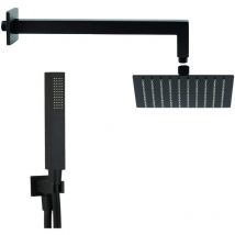 Ensemble de douche complet avec bras et pomme de douche en noir mat KITECMSPH1NO