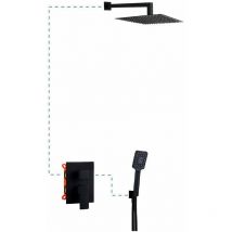 Bagnoclic - Ensemble de douche complet couleur noir mat