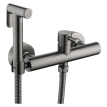 Tonchean - Ensemble de douche de Bidet caché de salle de bains, pulvérisateur à main chaud et froid, toilettes d'eau chaude, noir