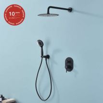 Poalgi - Ensemble de douche encastré mécanique 2 voies sky bath noir mat pvd Inox S304 série soul
