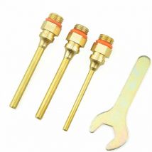 Ersandy - Ensemble de douilles de pistolet à colle chaude, 70 mm, embout de buse de pistolet à colle en cuivre (3 tailles) et assortiment de clés