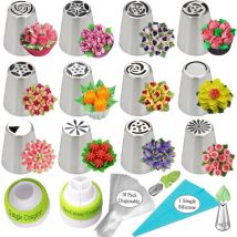 Yzmrbdqc - Ensemble de douilles russes Kit de fournitures de décoration de gateau Ensemble de pointes de glaage de fleurs 12 buses de glaage 2