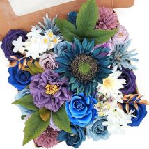 Ensemble de fleurs artificielles, pour décoration de mariage diy, bouquet de mariée, centres de table, décoration florale, décoration d'intérieur