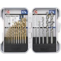 17 forets a metaux et meches a beton de 1,5 a 10 mm