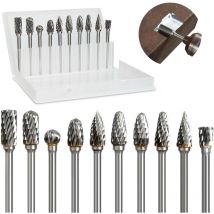 Ensemble de Fraises Rotatives Carbure de Tungstène Double Tranchant pour Outil rotatif, Mèches de meuleuse Tige 1/8", Tête de meulage Bricolage,