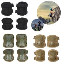 Ensemble de genouillères et coudières tactiques militaires 4 pièces, genouillères de protection anti-impact