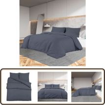 Ensemble de housse de couette Anthracite 155x220 cm Coton - Housses De Couette - Linge De Lit - Literie - Drap Housse - Textile Maison