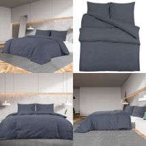 Ensemble de housse de couette Anthracite 200x200 cm Microfibre - Housses De Couette - Literie - Drap Housse - Textile De Maison - Décoration De