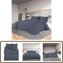 Ensemble de housse de couette Anthracite 220x240 cm Coton - Housses De Couette - Linge De Lit - Literie - Drap Housse - Textile Maison