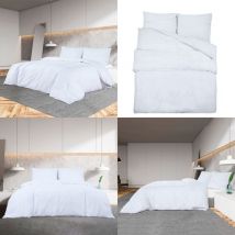 Ensemble de housse de couette Blanc 140x200 cm Microfibre - Housses De Couette - Linge De Lit - Drap Housse - Literie Blanche - Microfibre - Home &