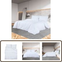 Ensemble de housse de couette Blanc 200x200 cm Microfibre - Housses De Couette - Literie - Drap Housse - Linge De Lit - Microfibre