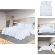 Ensemble de housse de couette Blanc 200x200 cm Microfibre - Housses De Couette - Literie - Drap Housse - Linge De Lit - Microfibre