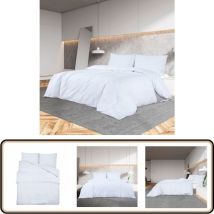 Ensemble de housse de couette Blanc 225x220 cm Coton - Housses De Couette - Linge De Lit - Drap Housse - Literie Blanche - Coton