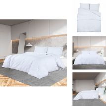 Ensemble de housse de couette Blanc 225x220 cm Coton - Housses De Couette - Linge De Lit - Drap Housse - Literie Blanche - Coton