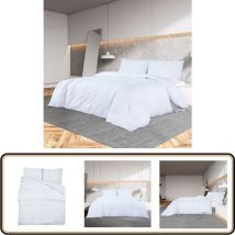 Ensemble de housse de couette Blanc 260x240 cm Coton - Housses De Couette - Linge De Lit - Drap Housse - Literie Blanche - Coton Bio