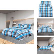 Ensemble de housse de couette Bleu et gris 200x220 cm Coton - Ensemble De Housses De Couette - Ensembles De Housses De Couette - Housse De Couette
