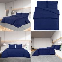 Ensemble de housse de couette Bleu marine 200x200 cm Coton - Housses De Couette - Linge De Lit - Literie - Coton - Housse De Couette Bleue - Home &