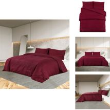 Ensemble de housse de couette Bordeaux 200x200 cm Coton - Housses De Couette - Linge De Lit - Literie - Drap Housse - Set De Draps