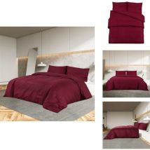 Ensemble de housse de couette Bordeaux 200x200 cm Microfibre - Housses De Couette - Linge De Lit - Literie - Microfibre - Housse De Couette Bordeaux