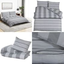 Ensemble de housse de couette Gris 140x200 cm Coton - Housses De Couette - Linge De Lit - Drap Housse - Literie - Coton - Home & Living
