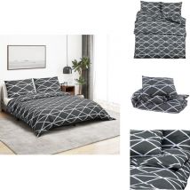 Ensemble de housse de couette Gris 200x200 cm Coton - Housses De Couette - Linge De Lit - Literie - Drap Housse - Set De Draps
