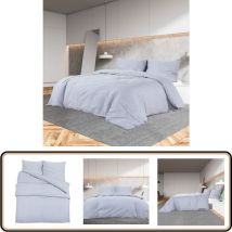 Ensemble de housse de couette Gris 220x240 cm Coton - Housses De Couette - Literie - Drap Housse - Linge De Lit - Décoration Chambre