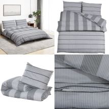Ensemble de housse de couette Gris 225x220 cm Coton - Housses De Couette - Linge De Lit - Literie - Drap Housse - Coton - Home & Living