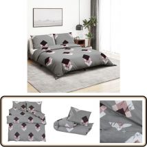 Ensemble de housse de couette Gris 260x240 cm Coton - Housses De Couette - Linge De Lit - Literie - Coton - Housse De Couette Grise