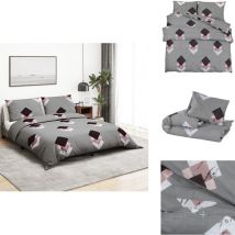 Ensemble de housse de couette Gris 260x240 cm Coton - Housses De Couette - Linge De Lit - Literie - Coton - Housse De Couette Grise