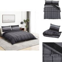Ensemble de housse de couette gris foncé 155x220 cm Coton - Housses De Couette - Linge De Lit - Literie - Coton - Housse De Couette Grise