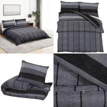 Ensemble de housse de couette gris foncé 155x220 cm Coton - Housses De Couette - Linge De Lit - Literie - Coton - Housse De Couette Grise - Home &