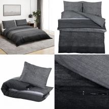 Ensemble de housse de couette gris foncé 260x240 cm Coton - Housses De Couette - Linge De Lit - Literie - Coton - Housse De Couette Grise - Home &