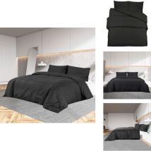 Ensemble de housse de couette Noir 140x200 cm Coton - Housses De Couette - Linge De Lit - Literie - Coton - Housse De Couette Noire