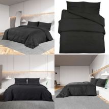 Ensemble de housse de couette Noir 140x200 cm Microfibre légère - ensemble de housses de couette - ensembles de housses de couette - Home & Living