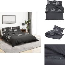 Ensemble de housse de couette Noir 200x200 cm Coton - Housses De Couette - Linge De Lit - Literie - Coton - Housse De Couette Noire