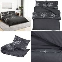 Ensemble de housse de couette Noir 200x200 cm Coton - Housses De Couette - Linge De Lit - Literie - Coton - Housse De Couette Noire - Home & Living
