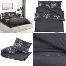 Ensemble de housse de couette Noir 220x240 cm Coton - Housses De Couette - Linge De Lit - Literie - Drap Housse - Coton - Home & Living