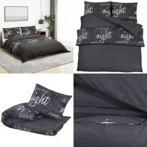 Ensemble de housse de couette Noir 240x220 cm Coton - Housses De Couette - Literie - Drap Housse - Coton - Housse De Couette Noire - Home & Living