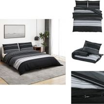 Ensemble de housse de couette noir et blanc 200x200 cm Coton - Housses De Couette - Linge De Lit - Literie - Coton - Housse De Couette Double