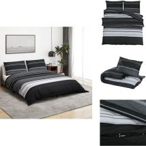 Ensemble de housse de couette noir et blanc 200x200 cm Coton - Housses De Couette - Linge De Lit - Literie - Coton - Housse De Couette Double