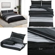 Ensemble de housse de couette noir et blanc 200x200 cm Coton - Housses De Couette - Linge De Lit - Literie - Coton - Housse De Couette Double - Home