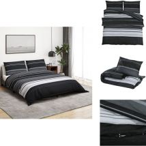 Ensemble de housse de couette noir et blanc 220x240 cm Coton - Housses De Couette - Linge De Lit - Literie - Coton - Housse De Couette Double