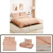 Ensemble de housse de couette rose 140x200 cm Coton - Housses De Couette - Linge De Lit - Literie - Coton - Housse De Couette Rose