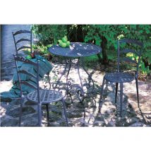 Ensemble de jardin 3 places en métal aluminium laqué bleu