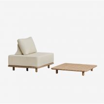 Ensemble de jardin avec fauteuil et table basse carrée 90x90 cm en bois d'acacia Portet Sklum