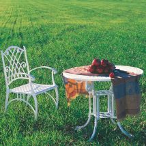 Ensemble de jardin bistro en métal aluminium laqué blanc